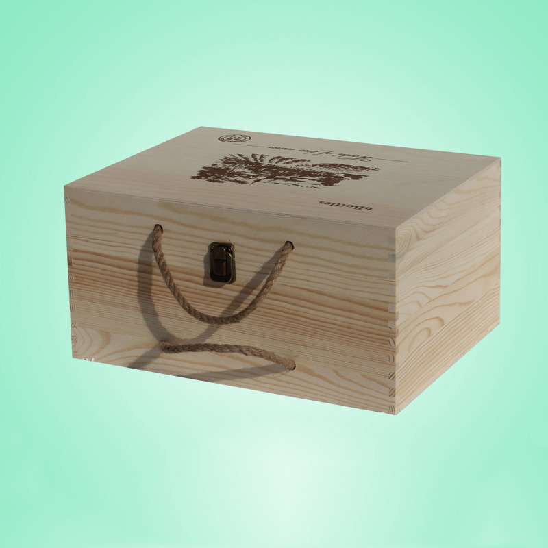 6瓶裝通用紅酒底蓋合板材質的木盒
